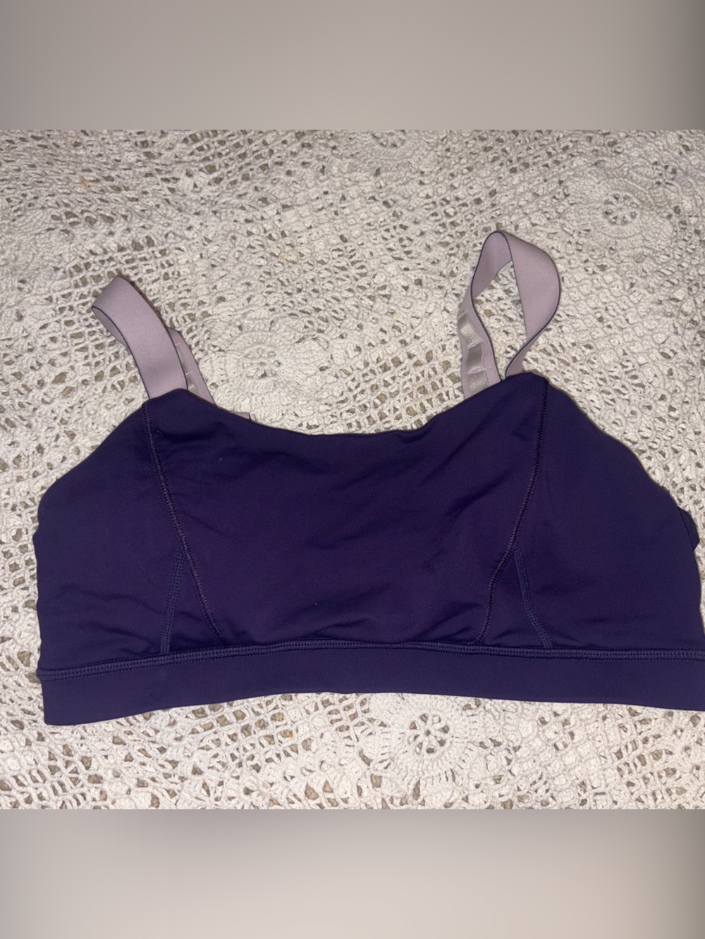 lululemon athletica Deep Purple Wireless Bralette with Lilac Straps